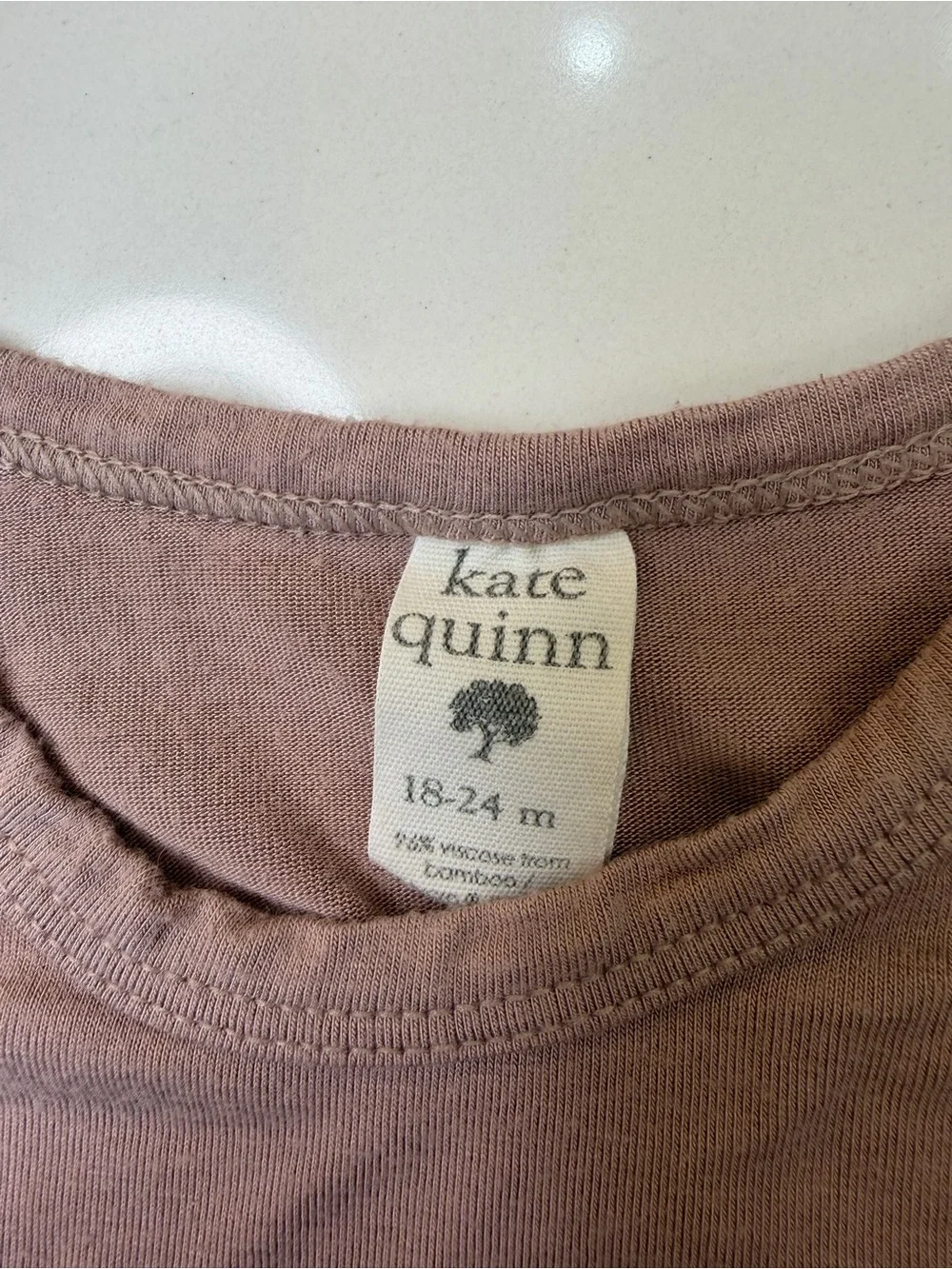 Kate Quinn Bamboo Long Sleeve Bodysuit 18-24M Mauve Viscose from Bamboo